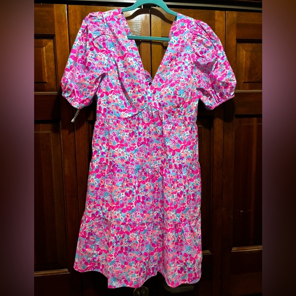 Lilly Pulitzer Dresses & Skirts - Lilly Pulitzer Aura Pink Baby Bloomer Nalani Short Sleeve Cotton Dress BNWT